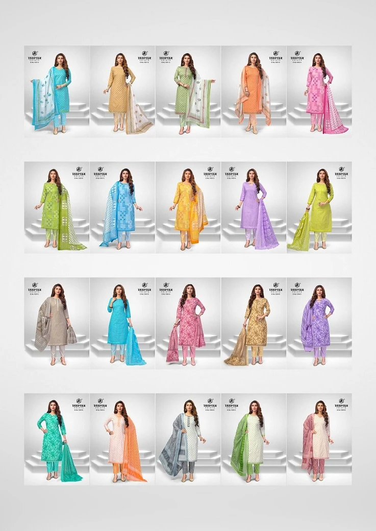 Deeptex Super Gold Vol 1 Pure Cotton Wholesale Salwar Suit Catalog — Wholesale Salwar Suits, Deeptex wholesale from Surat — view 11